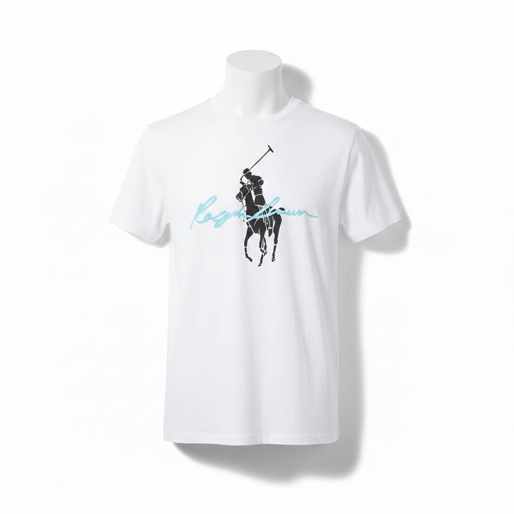 RALPH LAUREN Serene Aqua Classic Fit Short Sleeve Graphic T-Shirt