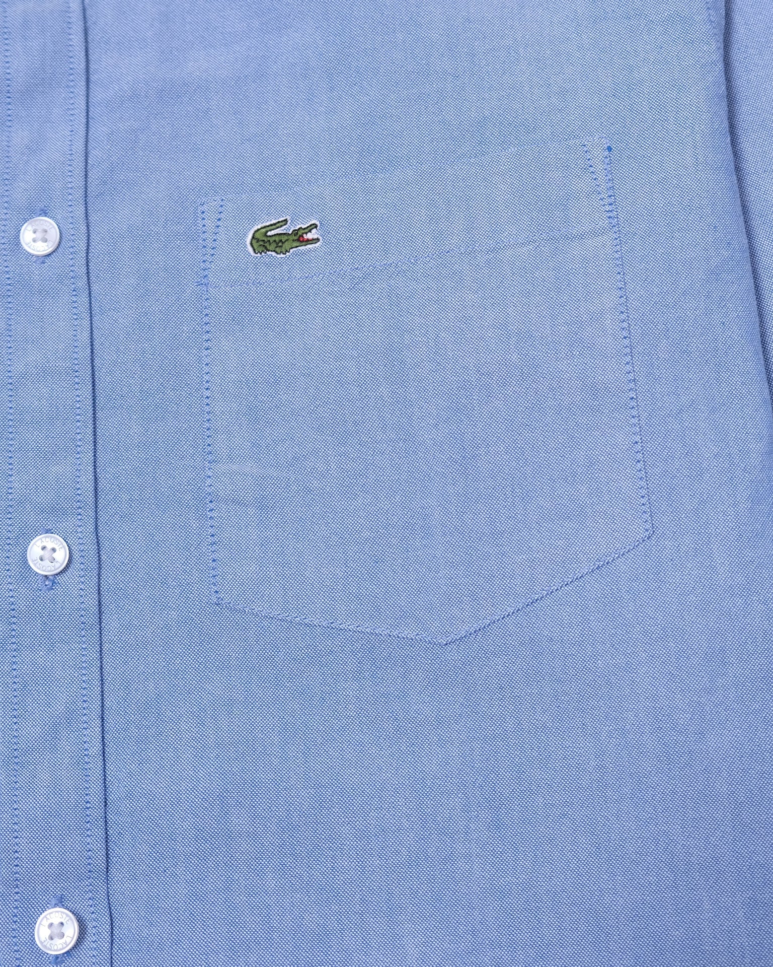 LACOSTE Serene Blue Classic Fit Button-Down Long Sleeve Shirt