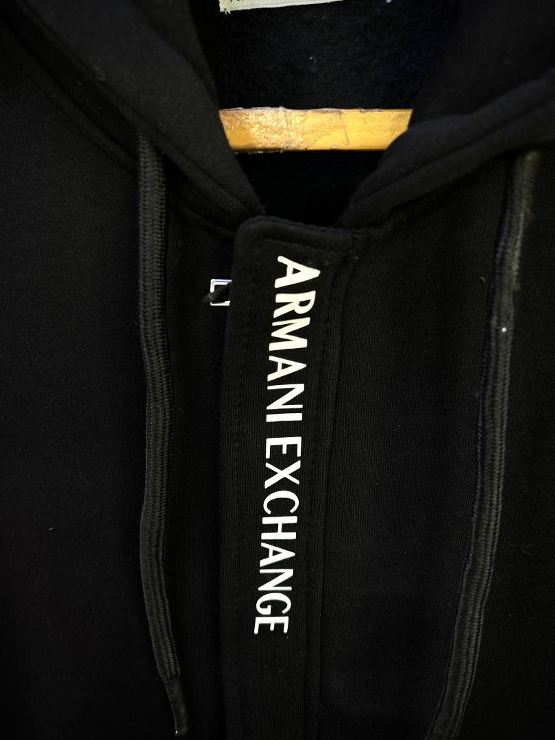 ARMANI EXCHANGE Starlit Onyx Tailored Fit Zip-Up Hoodie