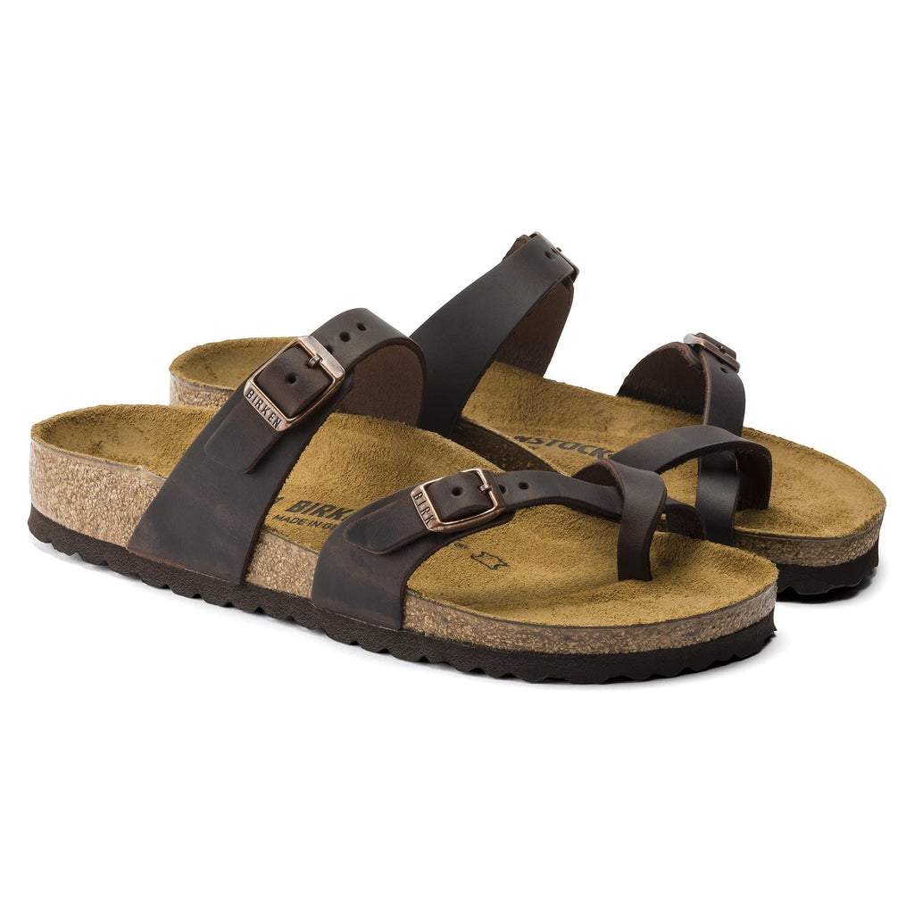 BIRKENSTOCK Rich Umber Luxe Leather Slide Women Sandals