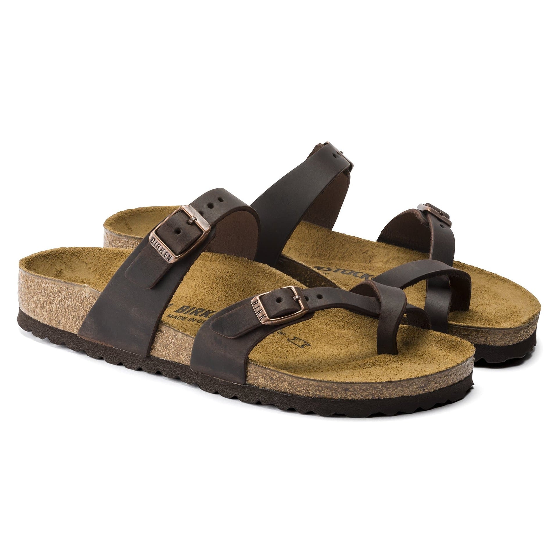 BIRKENSTOCK Rich Umber Luxe Leather Slide Women Sandals