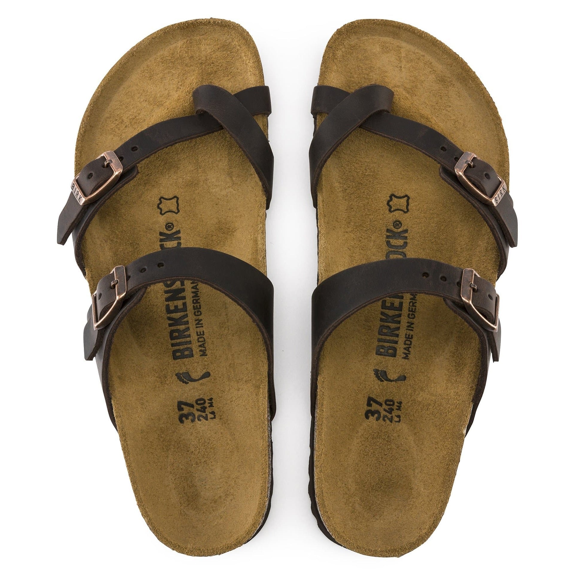 BIRKENSTOCK Rich Umber Luxe Leather Slide Women Sandals