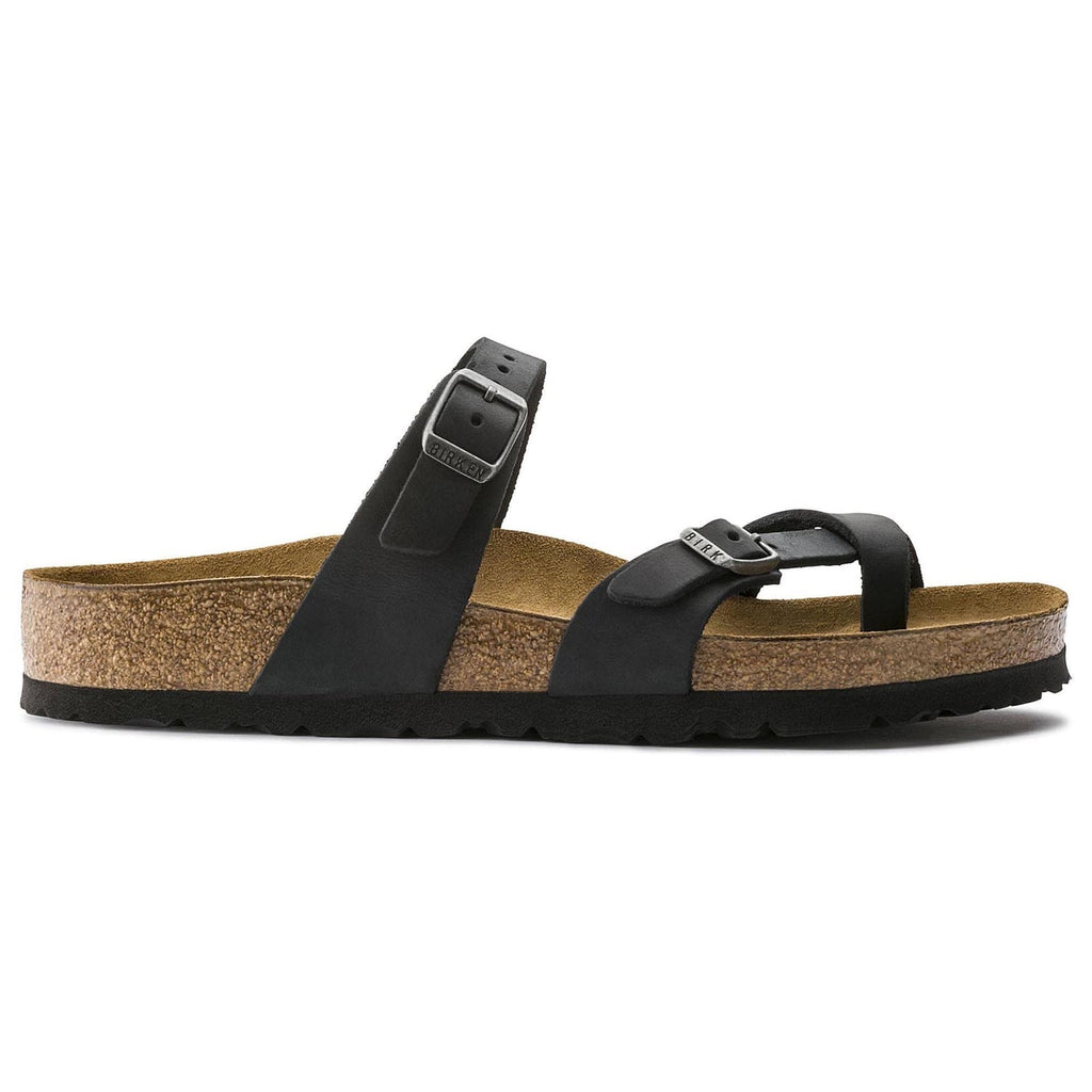 Birkenstock Elegant Black Leather Sandals with Chic Buckles