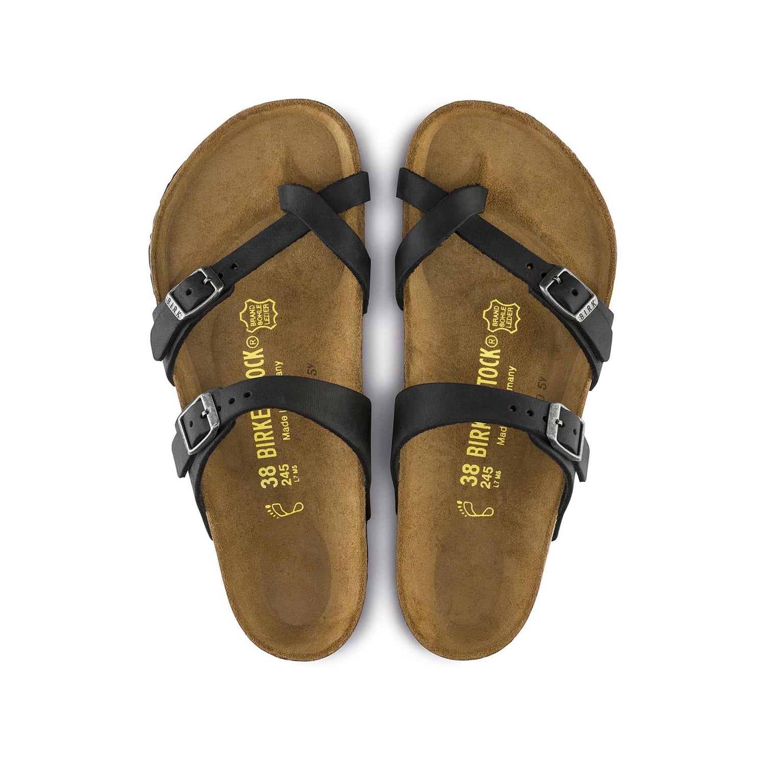 Birkenstock Elegant Black Leather Sandals with Chic Buckles