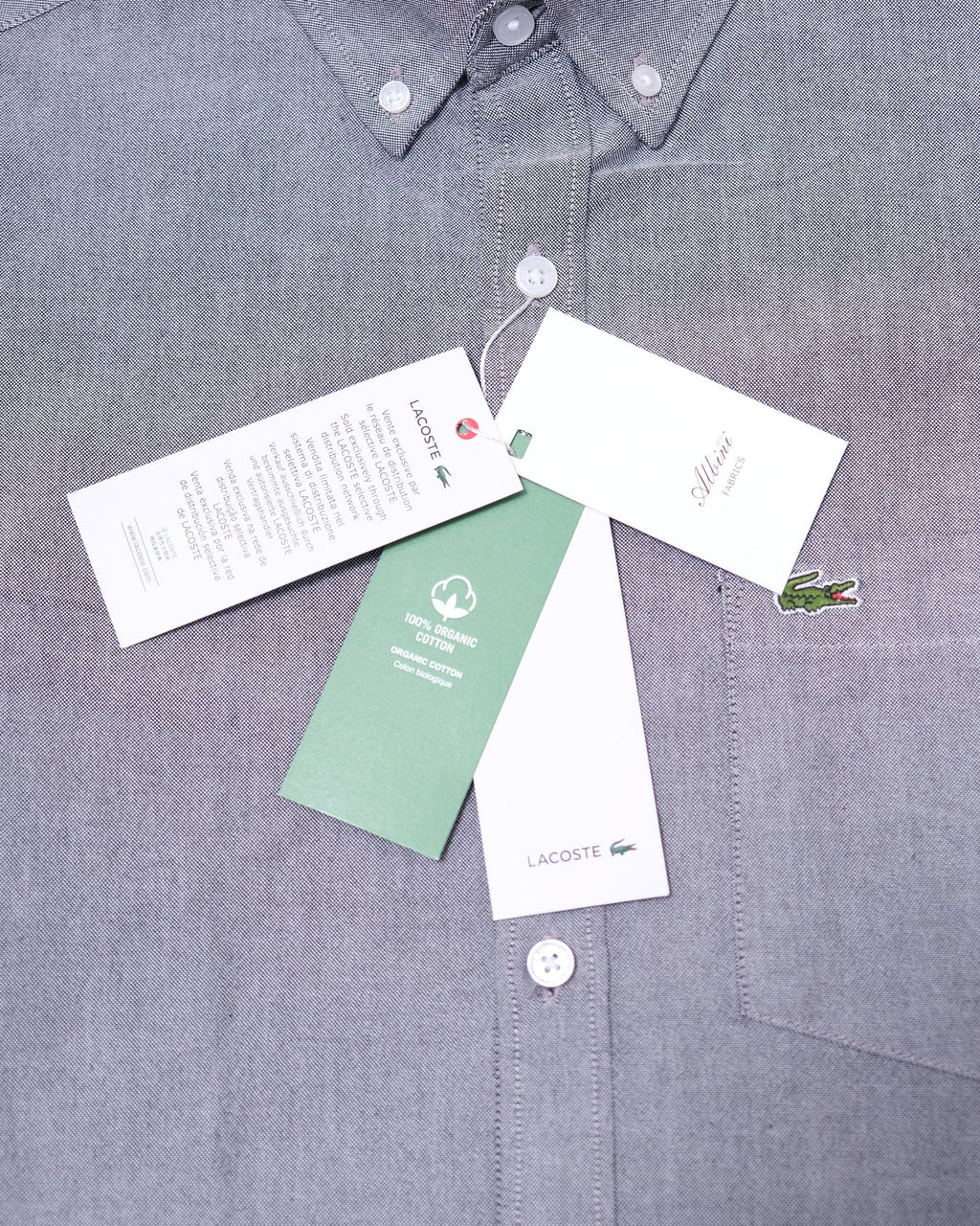 LACOSTE Misty Slate Classic Fit Long Sleeve Button-Down Shirt