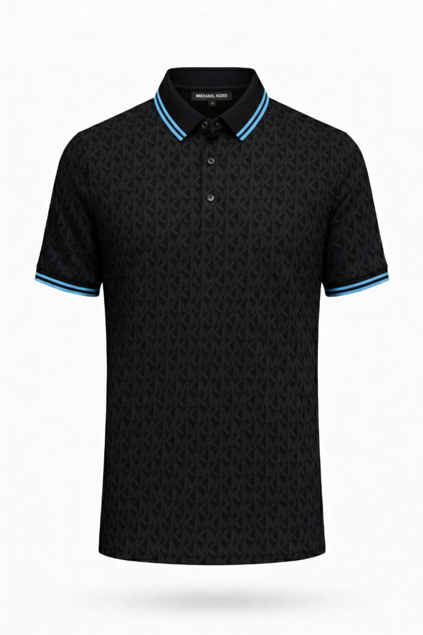 MICHAEL KORS Celestial Jet Tailored Fit Short Sleeve Piqué Polo Shirt