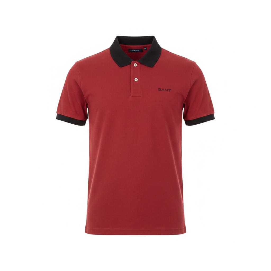 GANT Ember Crimson Tailored Fit Short Sleeve Piqué Polo Shirt