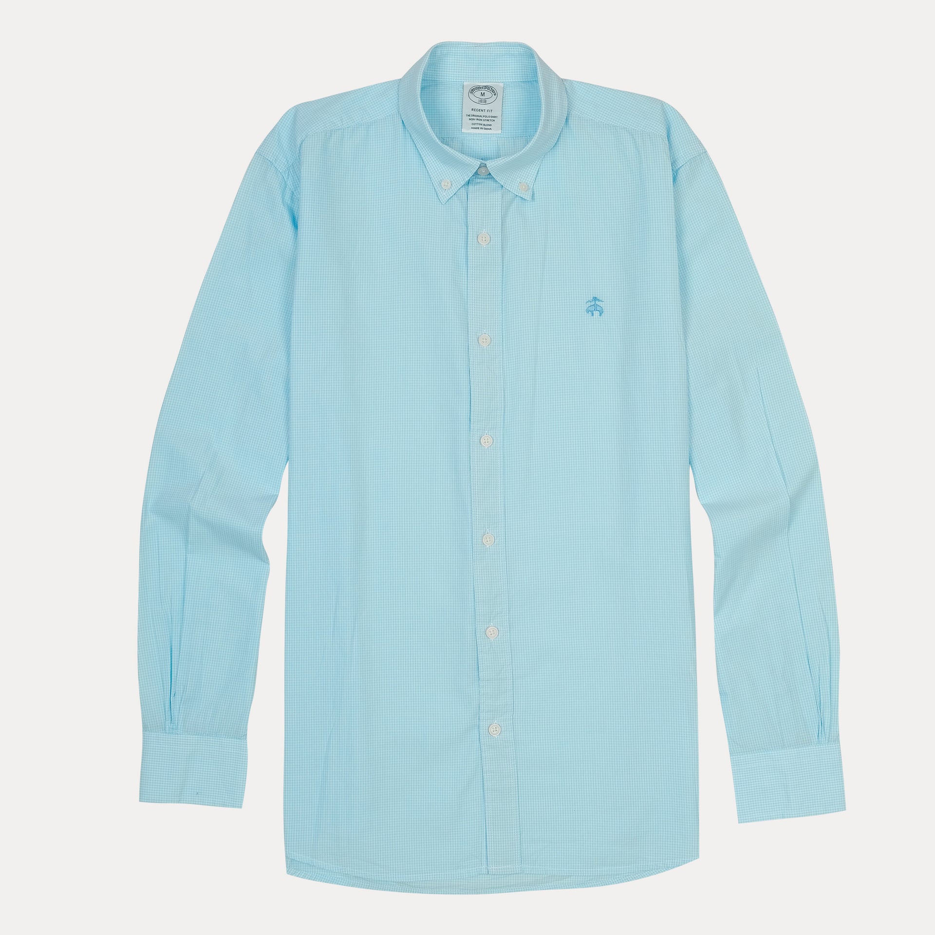 BROOKS BROTHERS Serene Aqua Tailored Fit Long Sleeve Dress Shirt