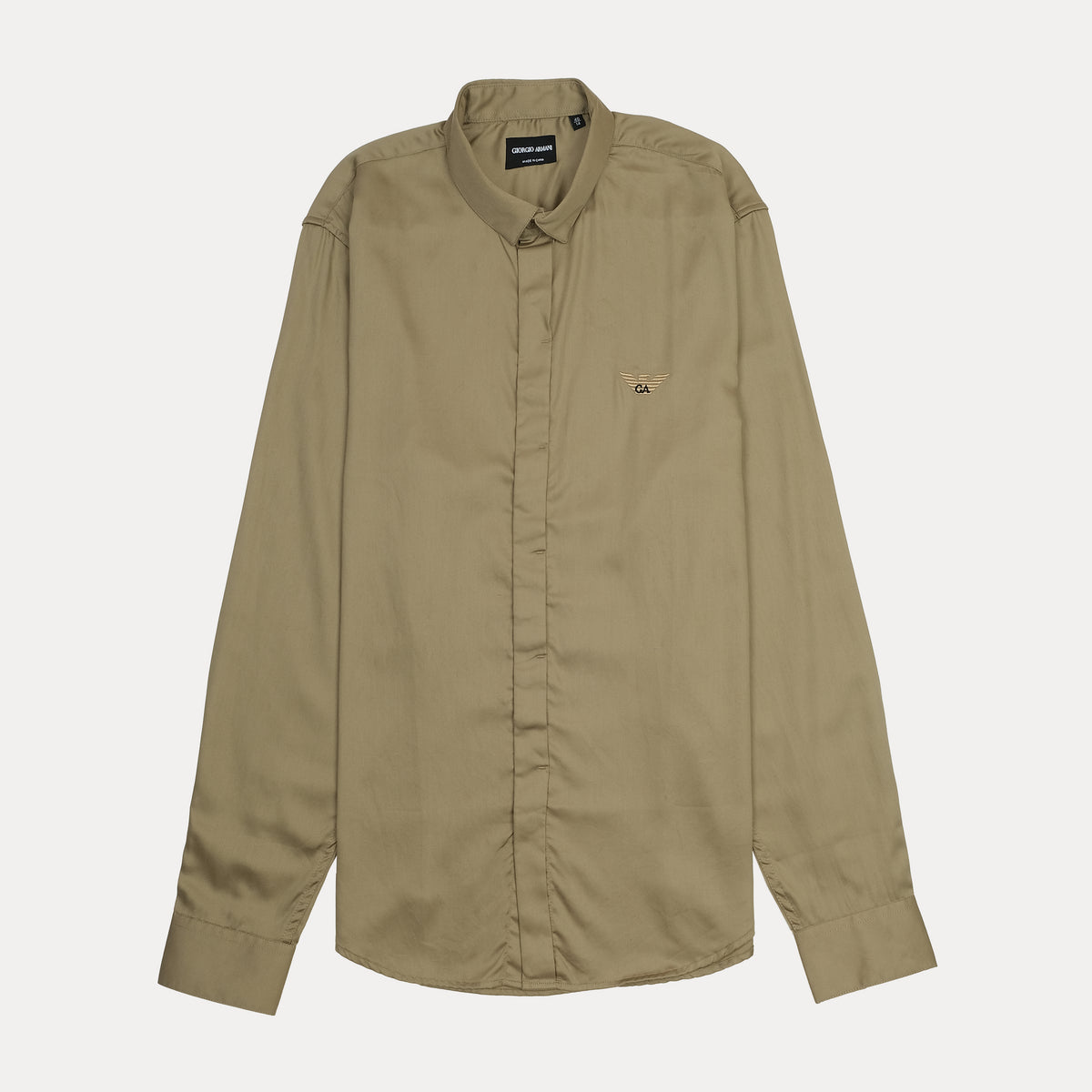 Giorgio Armani Classic Olive Button-Up Shirt