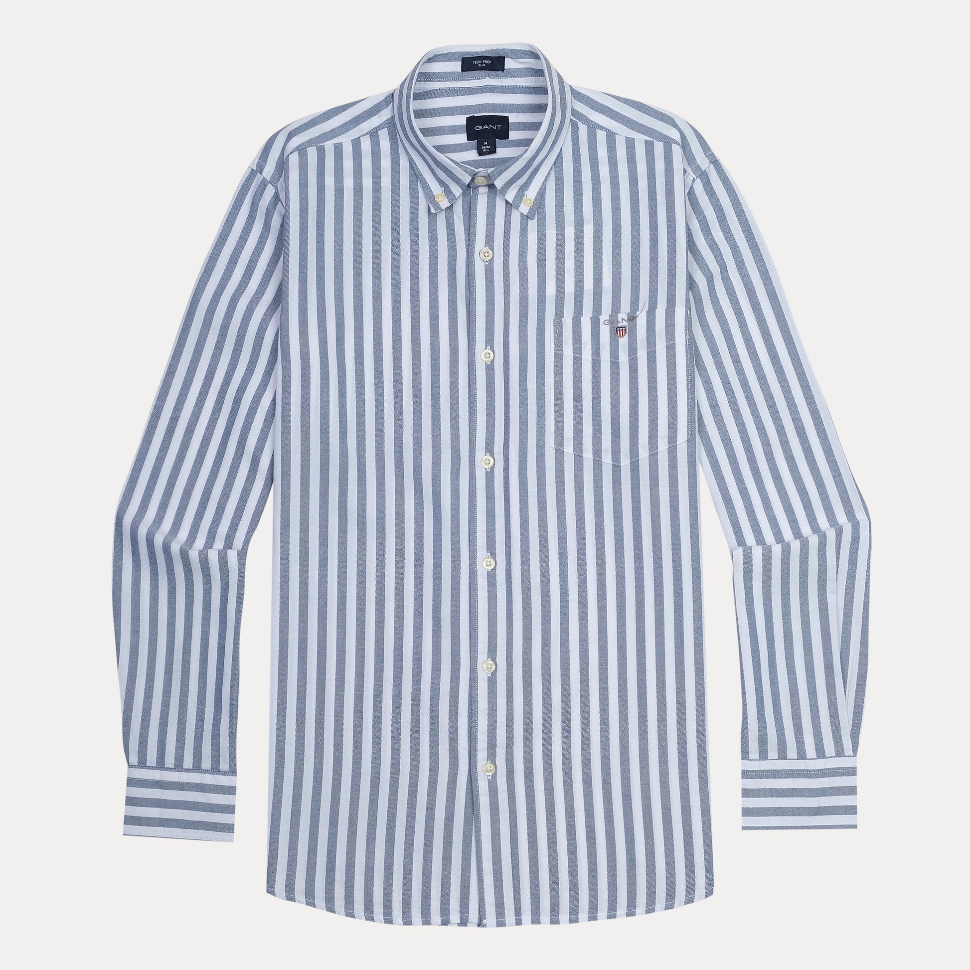 GANT Striped Elegance Tech Prep Shirt in Serene Sky