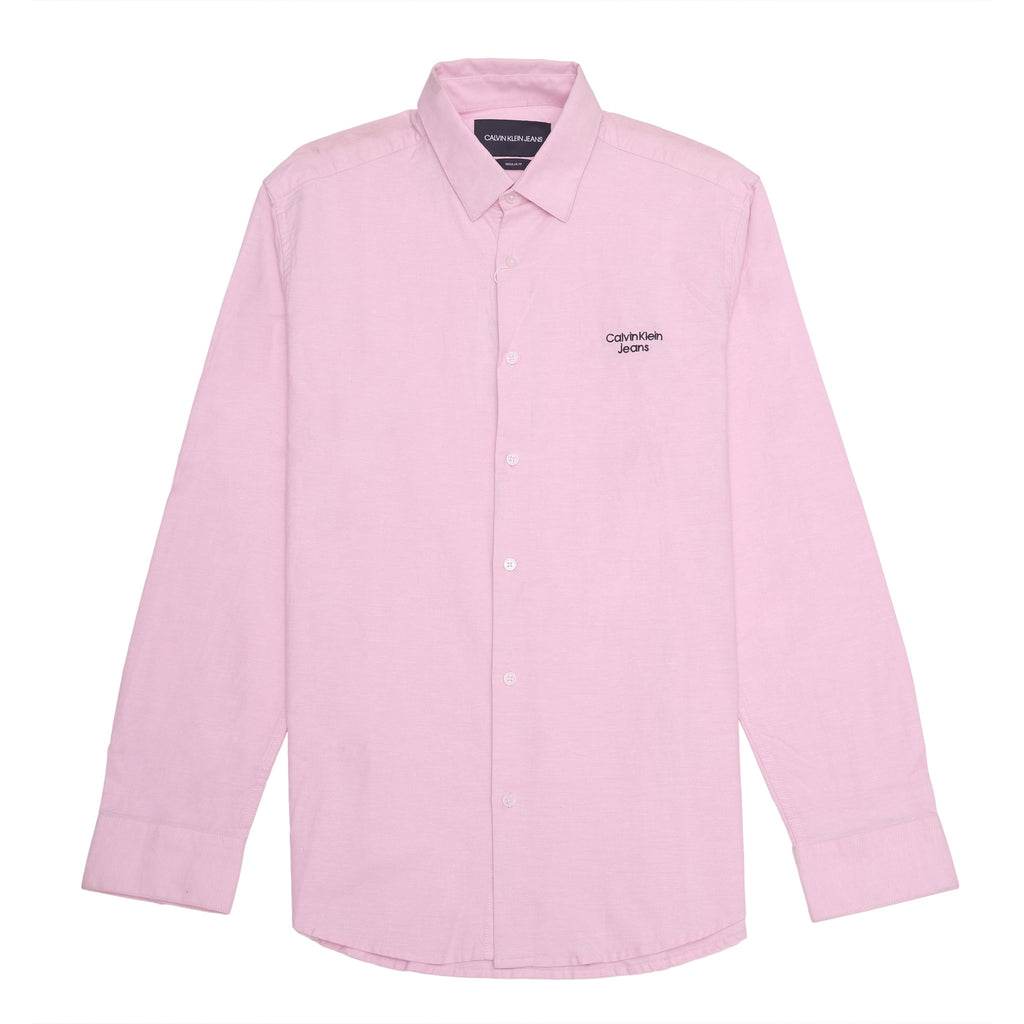 CALVIN KLEIN Blush Petal Classic Fit Long Sleeve Button-Up Shirt