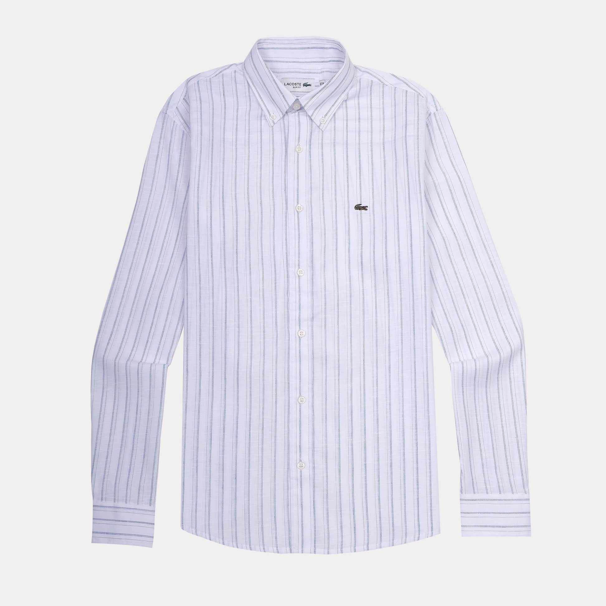 Lacoste Slim Fit Striped Elegance Shirt in Whispering Blue