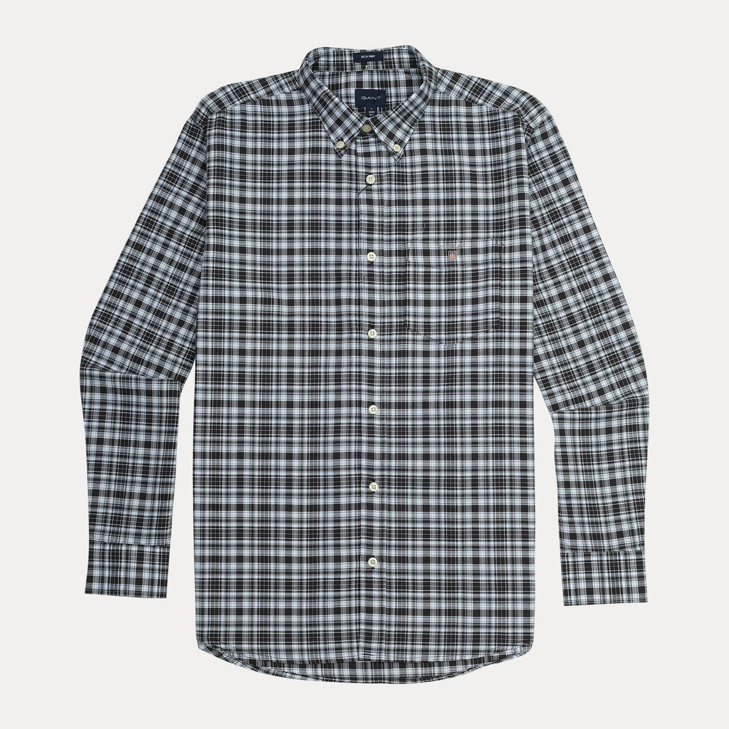 GANT Tech Prep Plaid Perfection Shirt in Charcoal Check