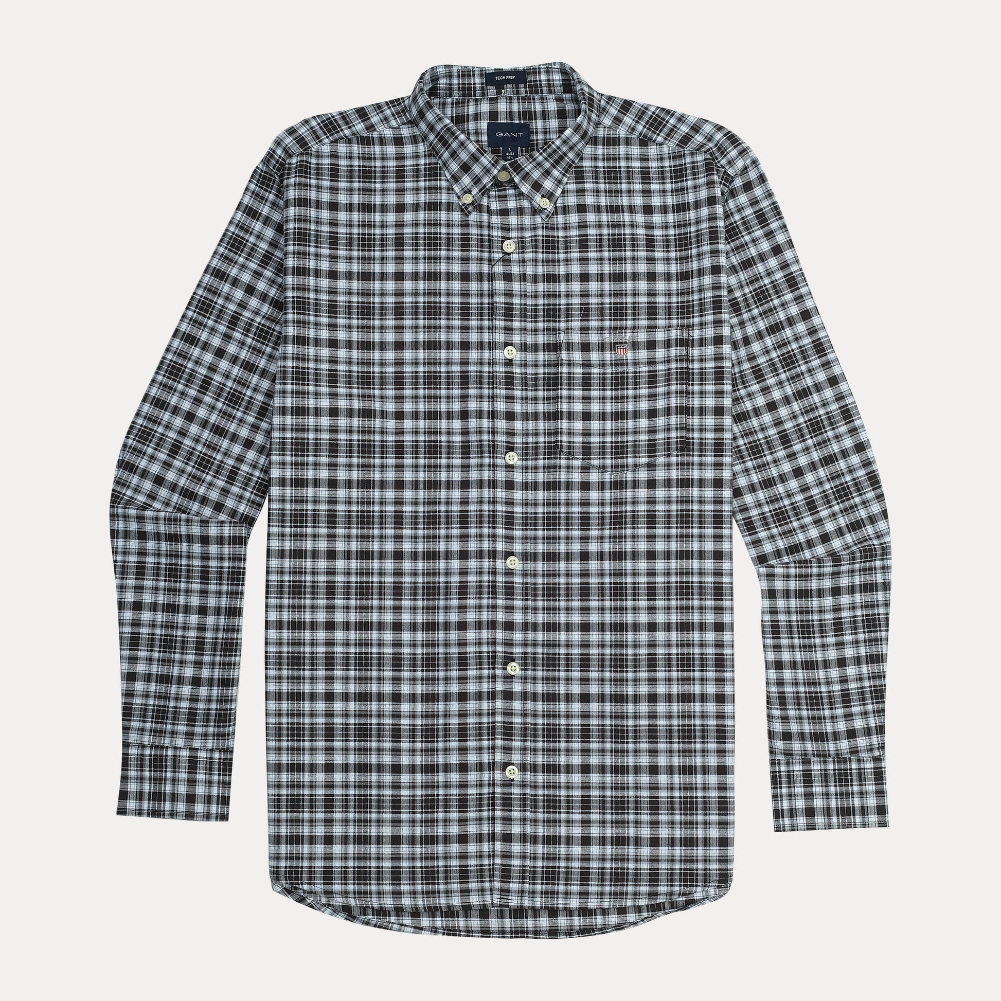 GANT Tech Prep Plaid Perfection Shirt in Charcoal Check