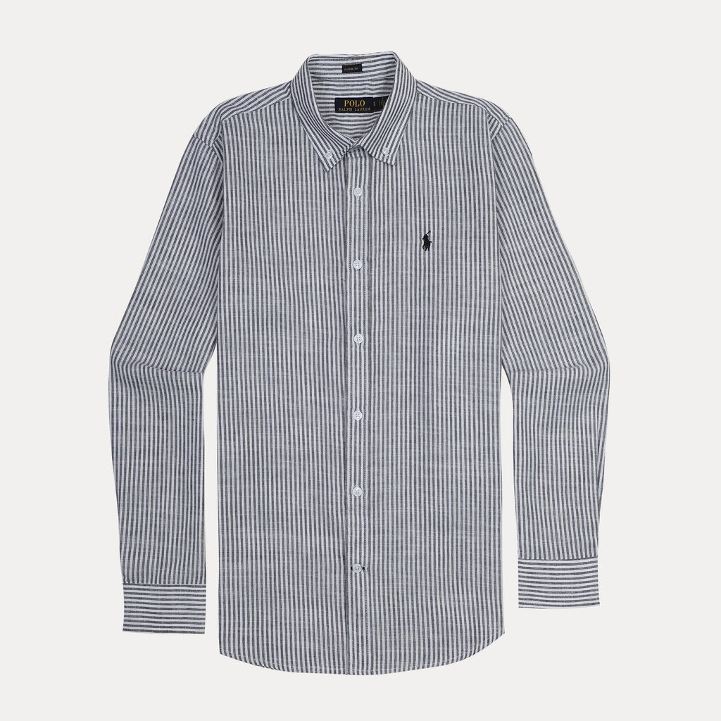 Polo Ralph Lauren Classic Fit Striped Linen Elegance Shirt in Midnight Stripe