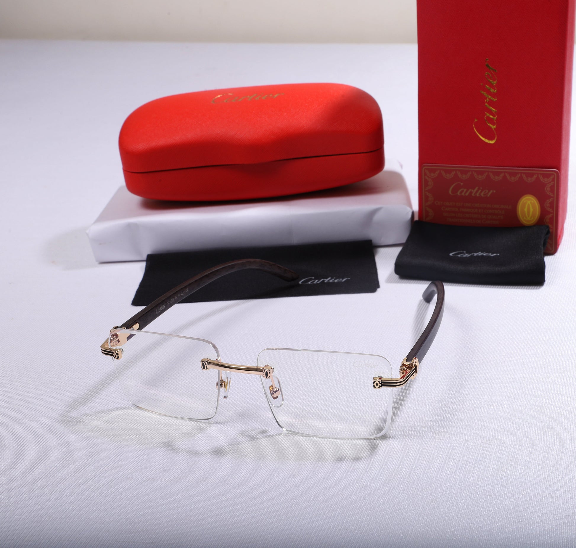 Cartier Elegant Clear Frame Eyeglasses