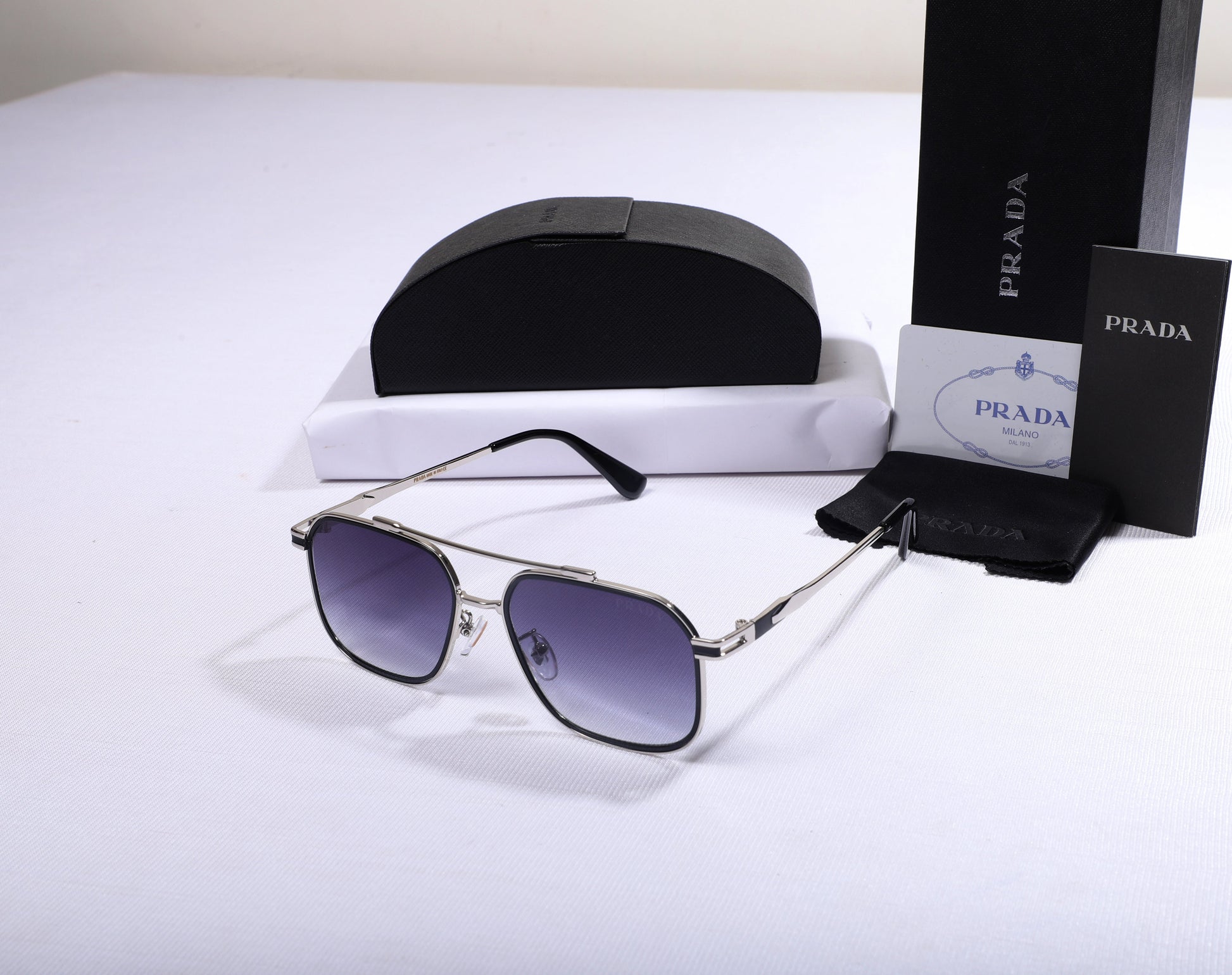 Prada Luxe Square Sunglasses with Gradient Lenses