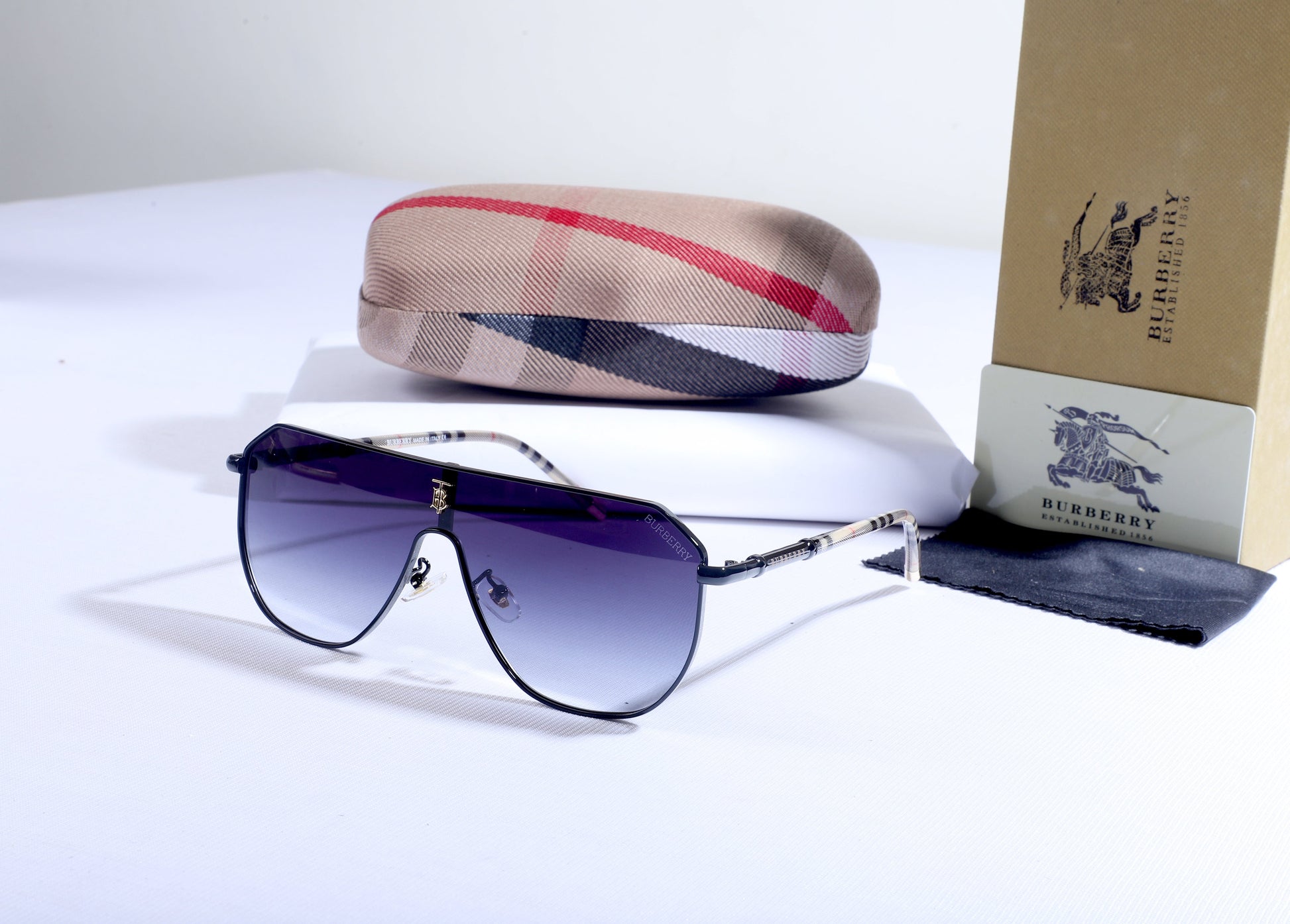 Burberry Oversized Gradient Shield Sunglasses with Case