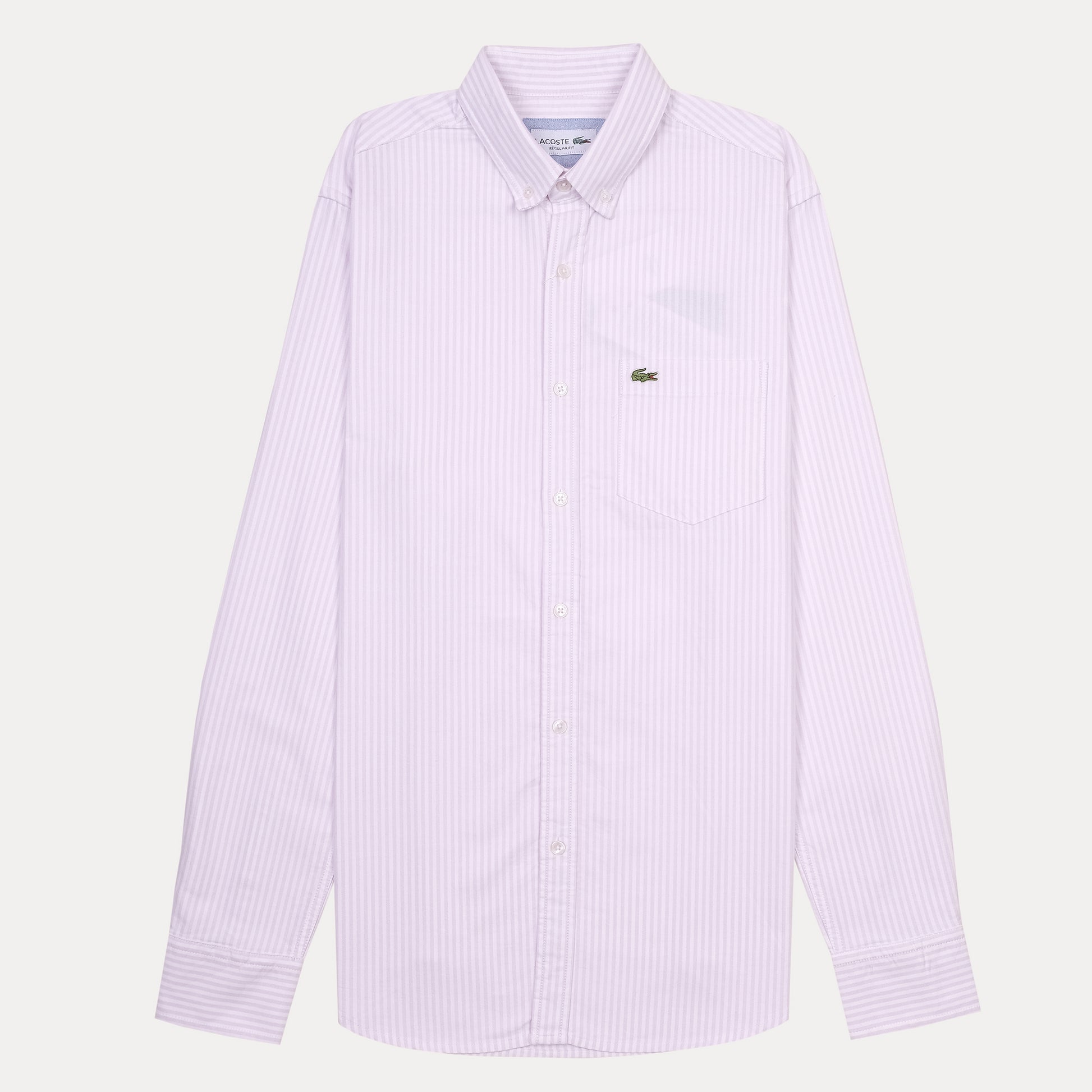 Lacoste Elegant Lilac Striped Button-Up Shirt