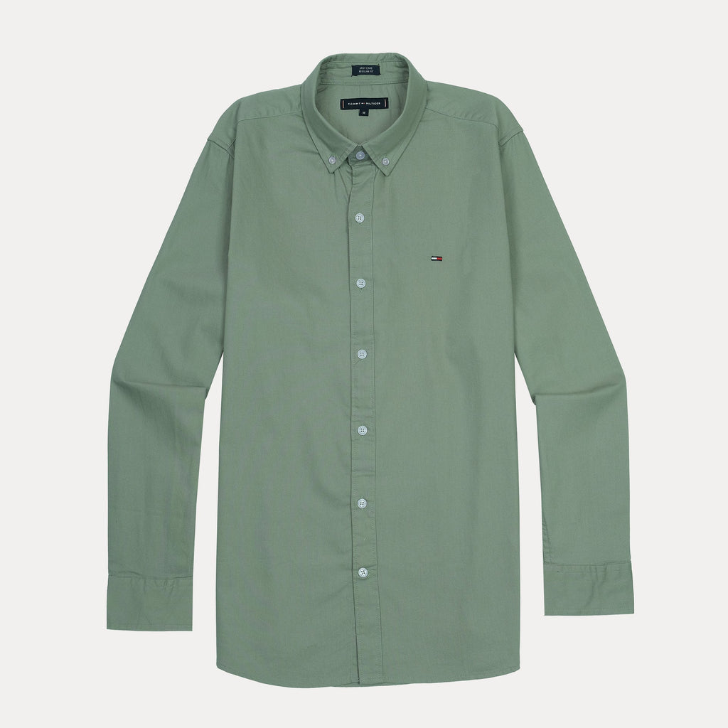 TOMMY HILFIGER Enchanted Mint Classic Fit Long Sleeve Button-Up Shirt
