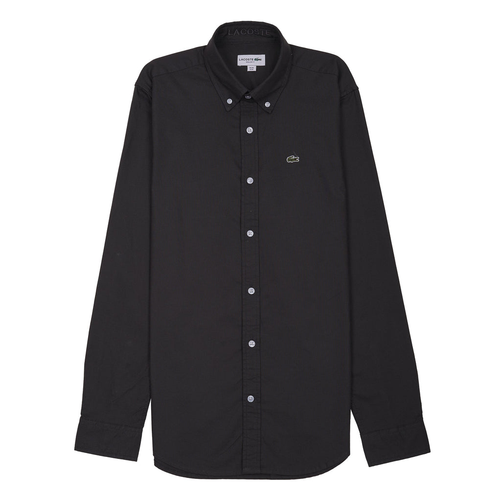 Lacoste Elegant Black Cotton Shirt