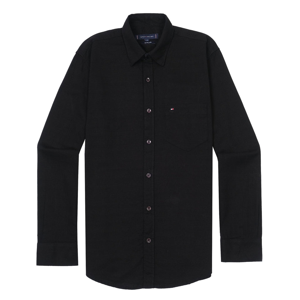 TOMMY HILFIGER Midnight Onyx Tailored Fit Long Sleeve Button-Up Shirt
