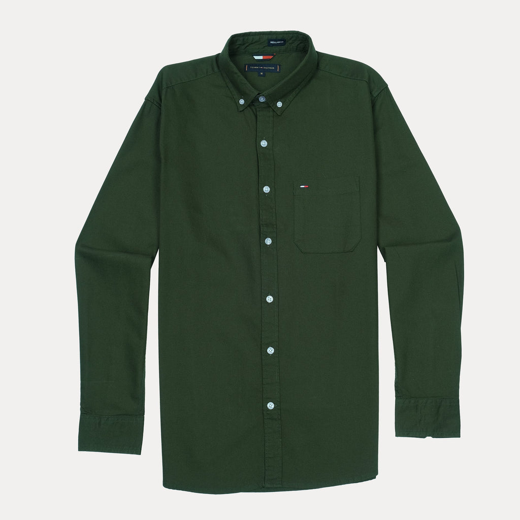 TOMMY HILFIGER Verdant Moss Regular Fit Long Sleeve Button-Down Shirt