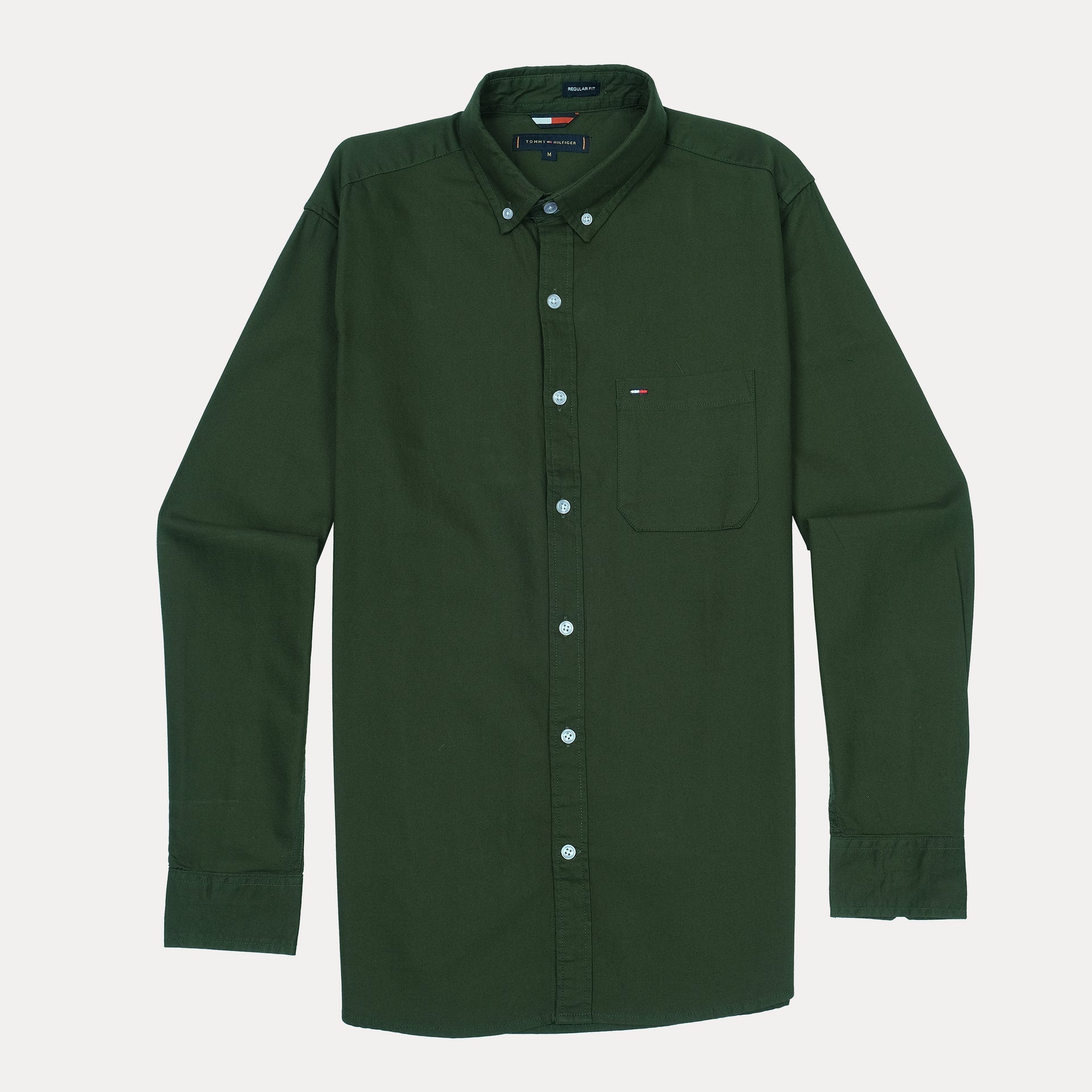 TOMMY HILFIGER Verdant Moss Regular Fit Long Sleeve Button-Down Shirt