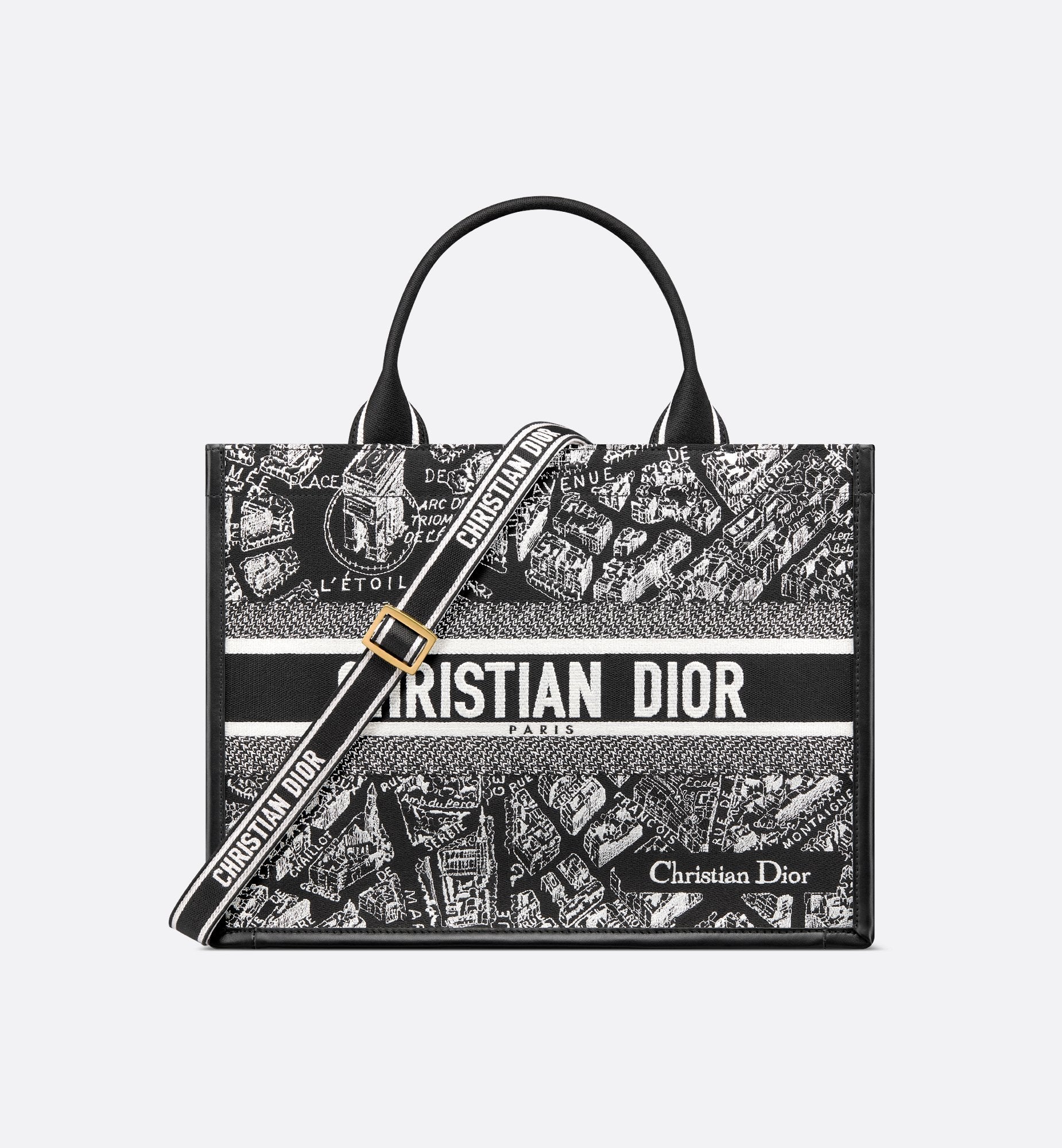 CHRISTIAN DIOR Urban Charcoal Artistic Print Tote Bag