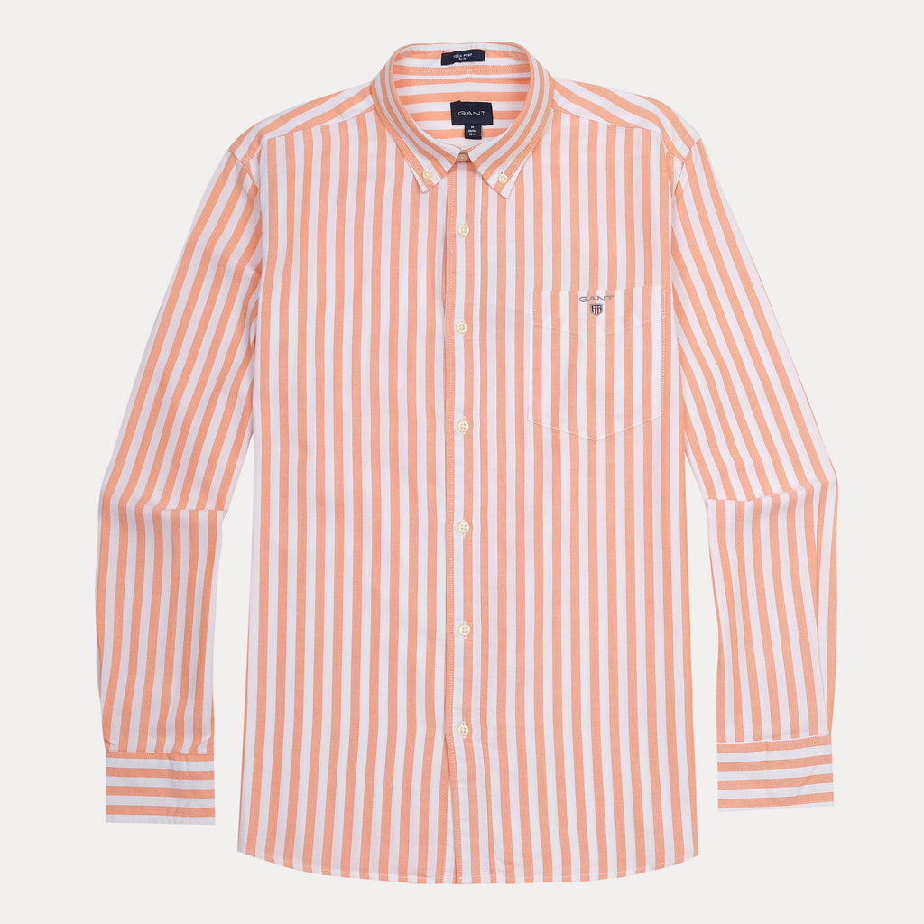 GANT Striped Delight Tech Prep Shirt in Coral Cream