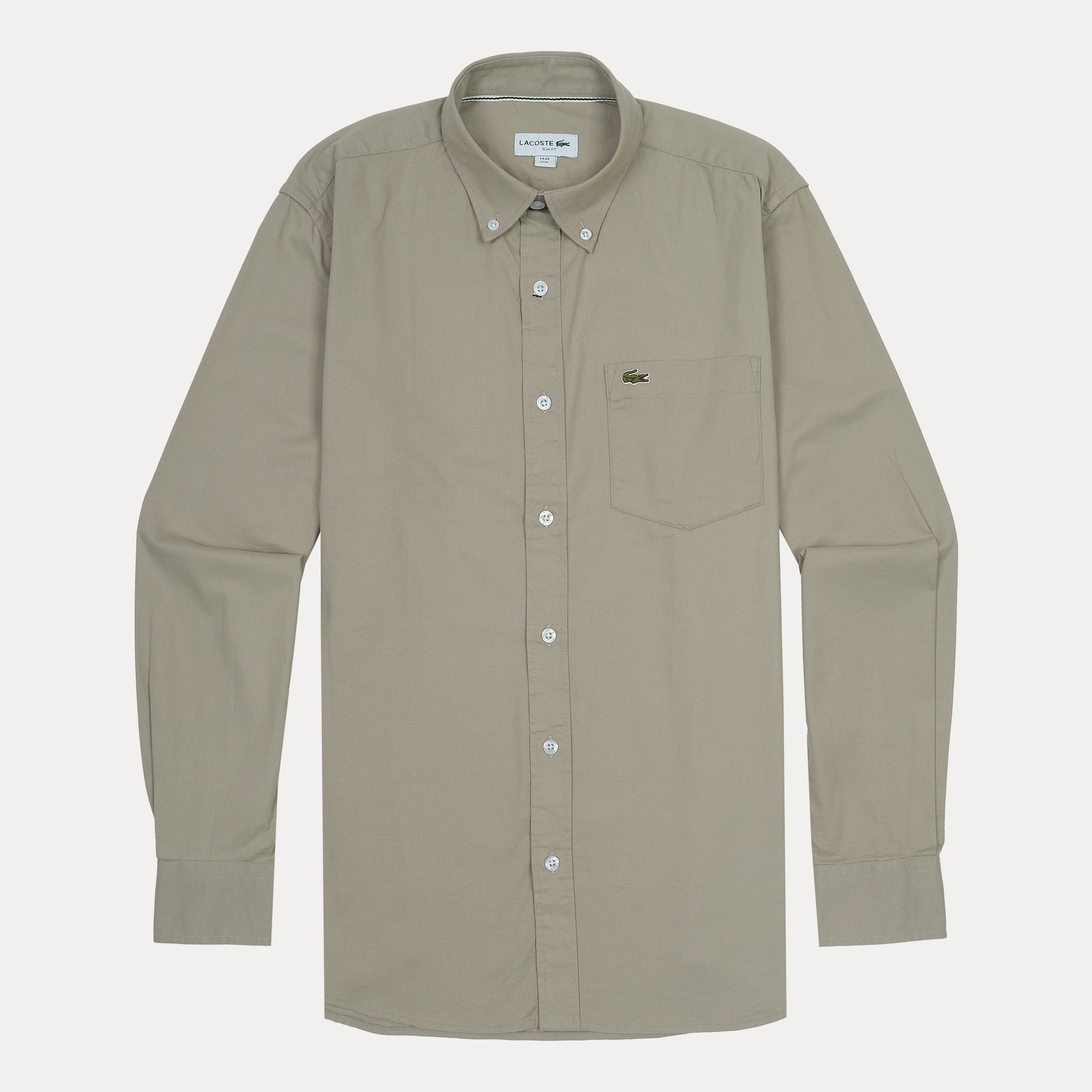 LACOSTE Whispering Slate Classic Fit Long Sleeve Button-Up Shirt