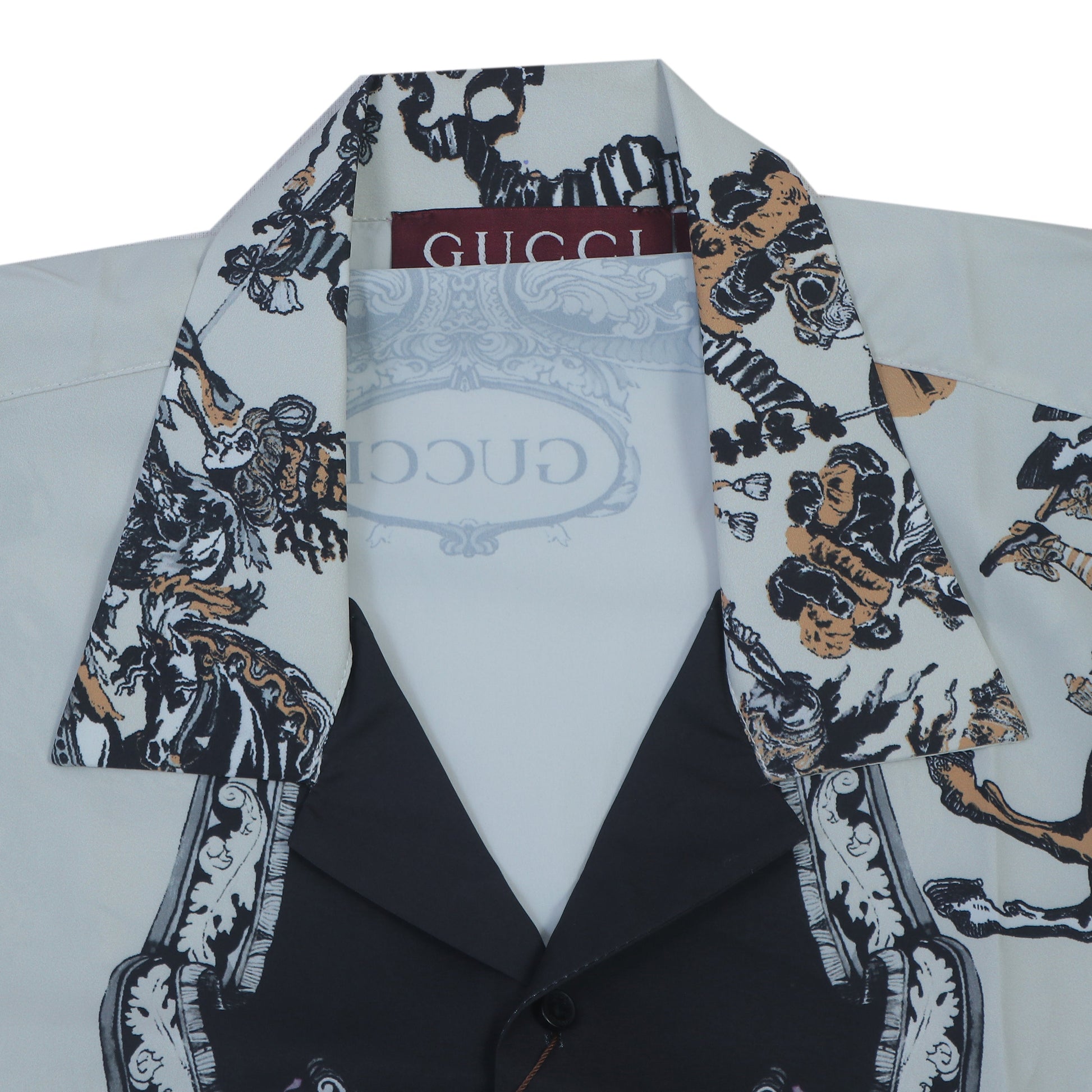 GUCCI Enchanted Teal Tailored Fit Short Sleeve Shirt