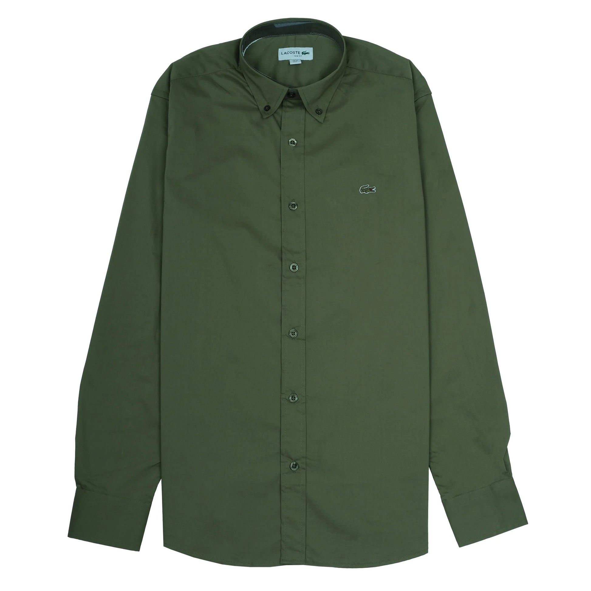 Lacoste Elegant Olive Green Slim Fit Shirt