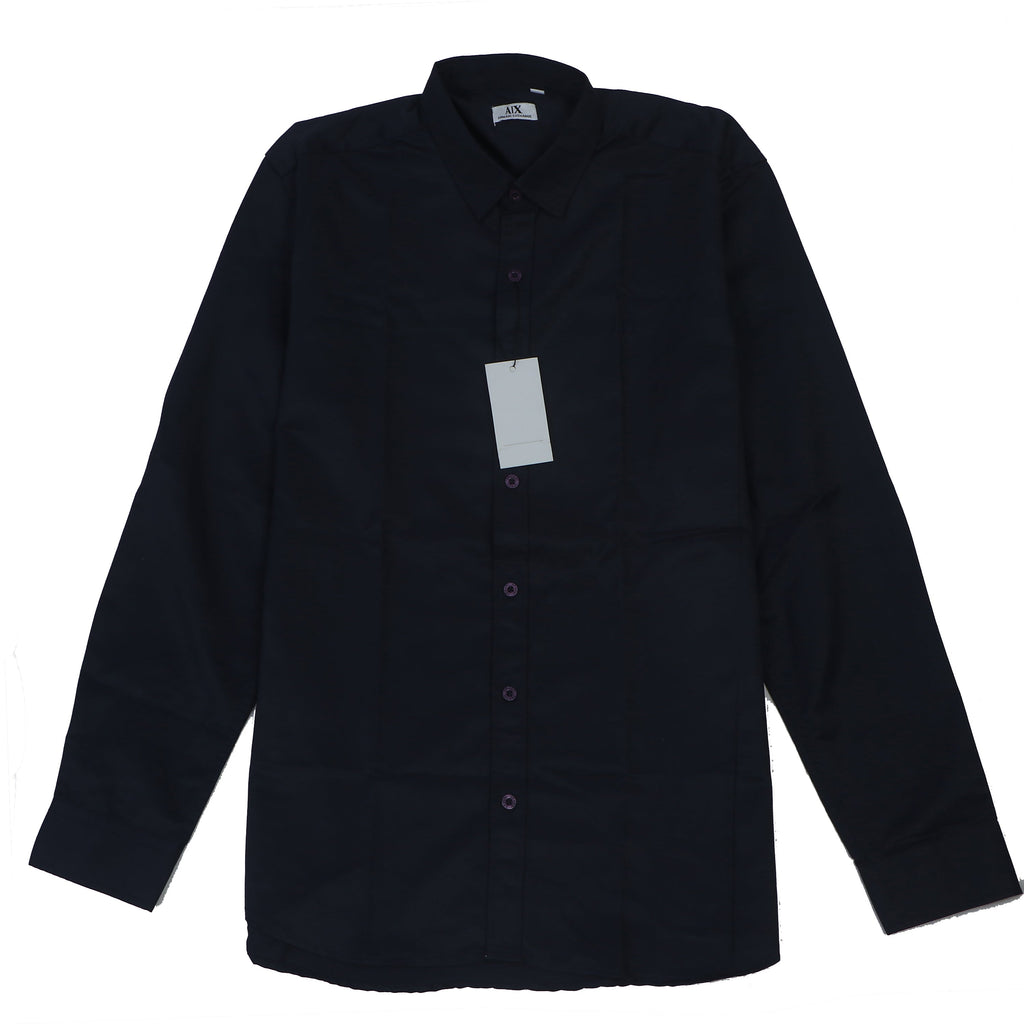 ARMANI EXCHANGE Enchanted Teal Tailored Fit Long Sleeve Button-Up Shirt