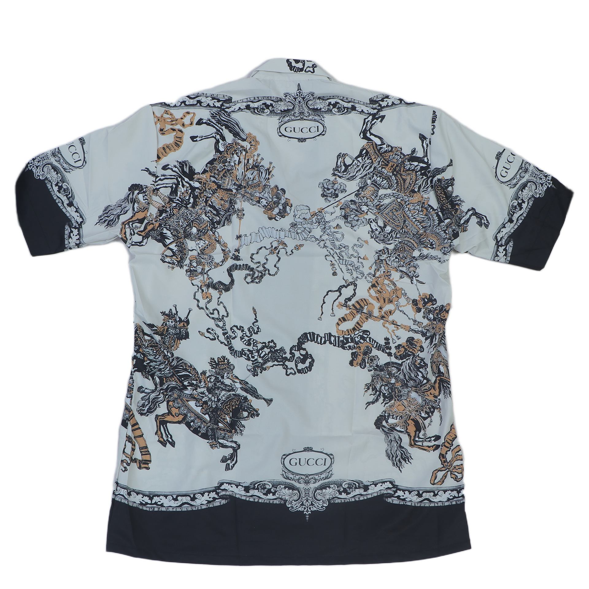 GUCCI Enchanted Teal Tailored Fit Short Sleeve Shirt