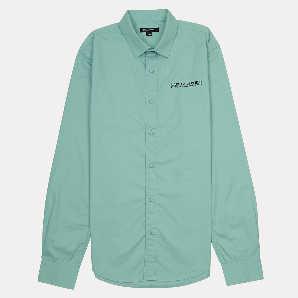 KARL LAGERFELD Breezy Aqua Button-Up Shirt