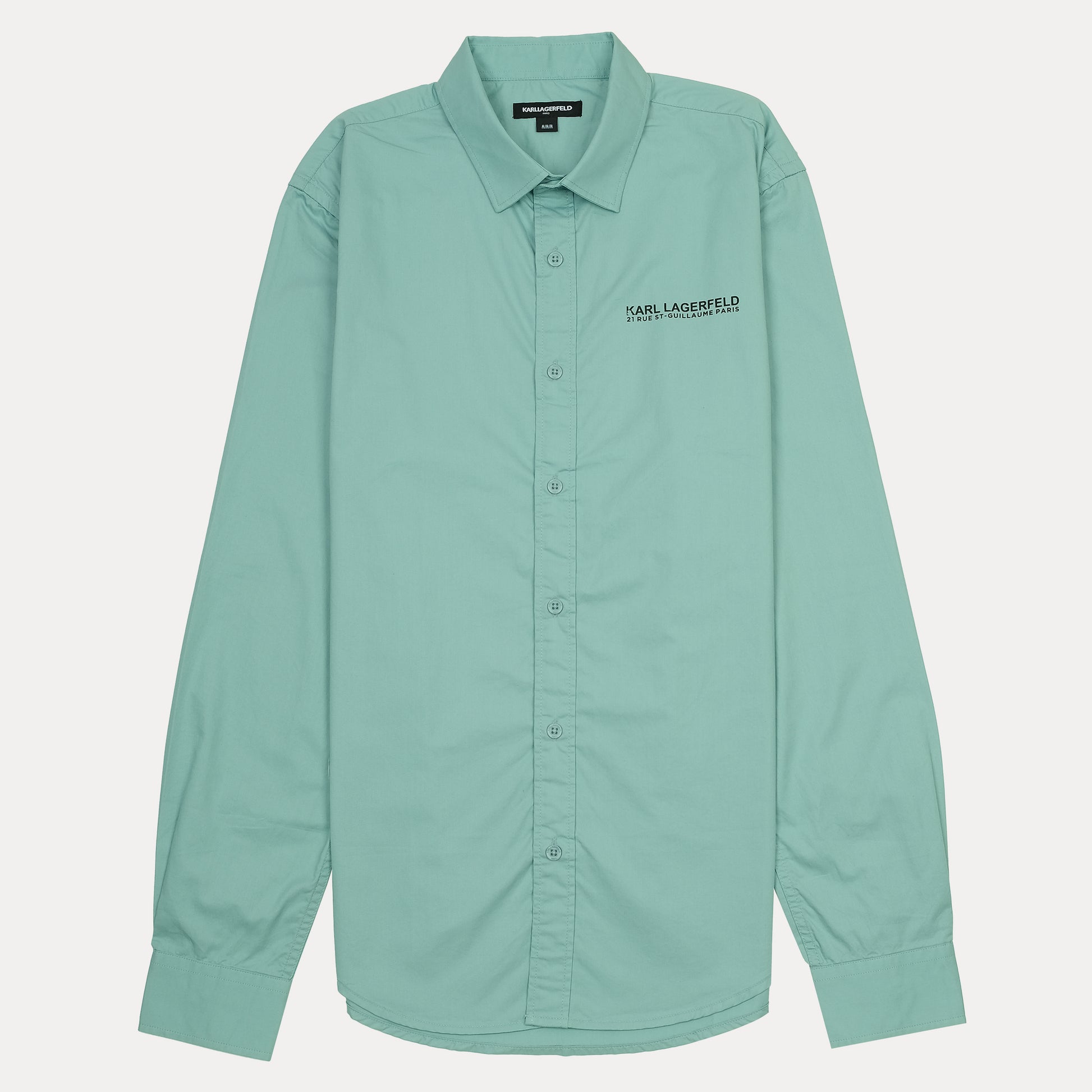 KARL LAGERFELD Breezy Aqua Button-Up Shirt