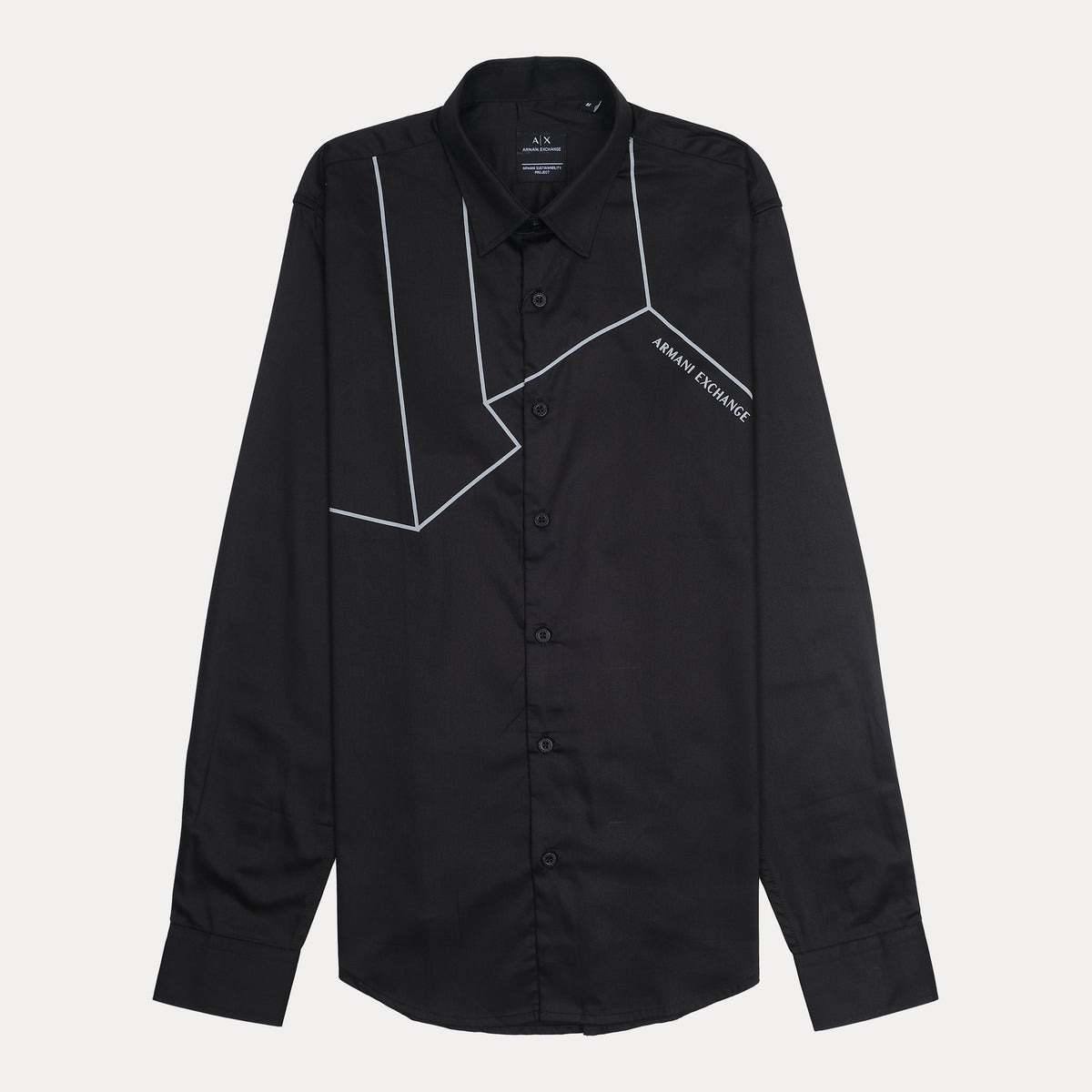 ARMANI EXCHANGE Opulent Onyx Long Sleeve Button-Down Shirt