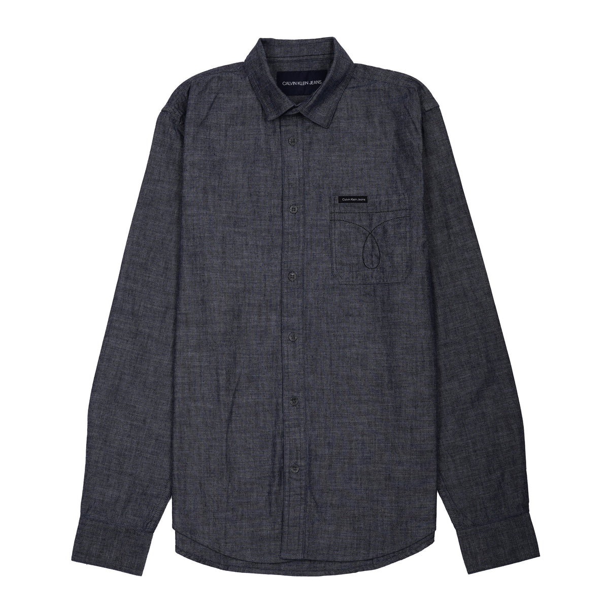 CALVIN KLEIN JEANS Prismatic Slate Tailored Fit Long Sleeve Chambray Shirt