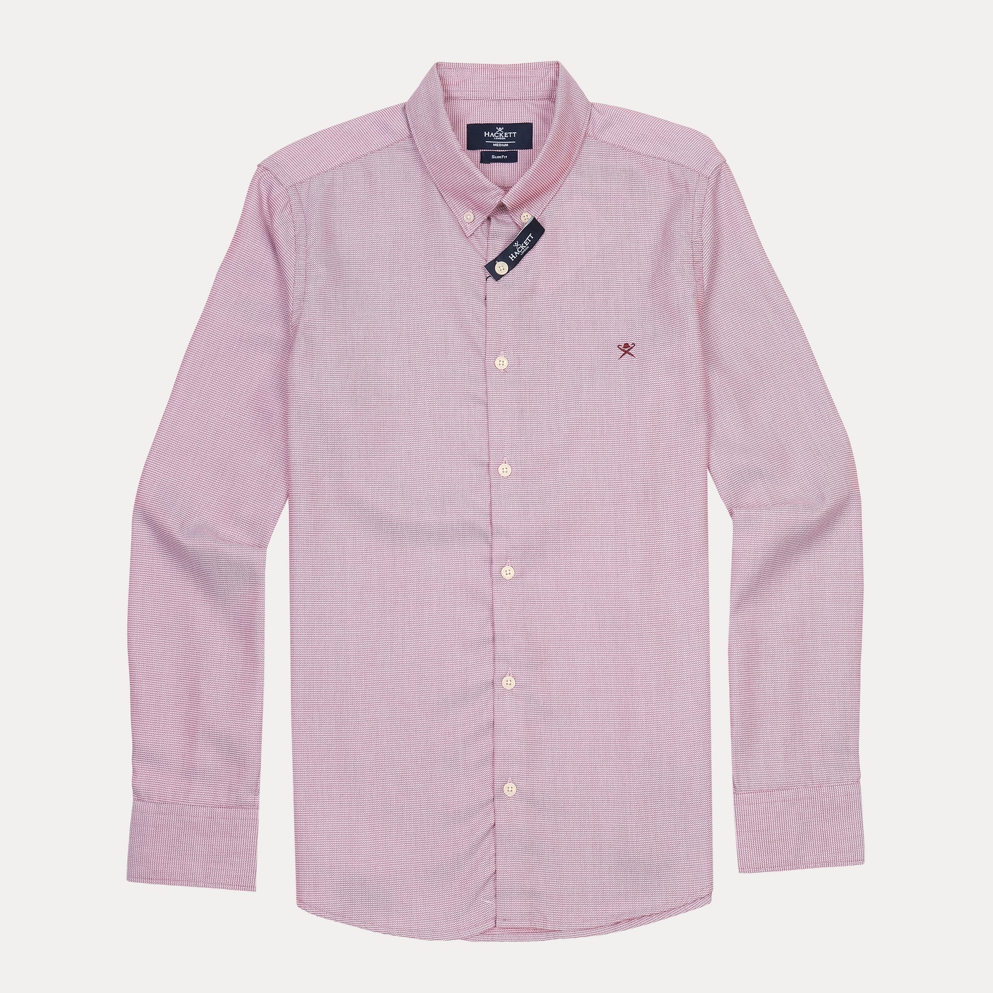 HACKETT Charming Raspberry Textured Slim Fit Shirt