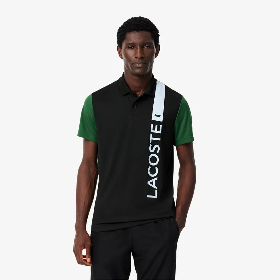 LACOSTE Enchanted Emerald Tailored Fit Colorblock Polo Shirt