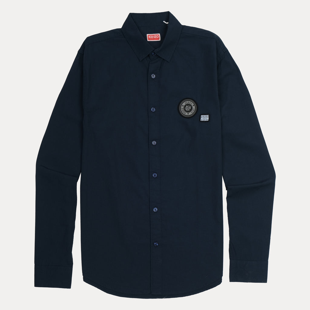 KENZO Elegant Midnight Blue Button-Up Shirt