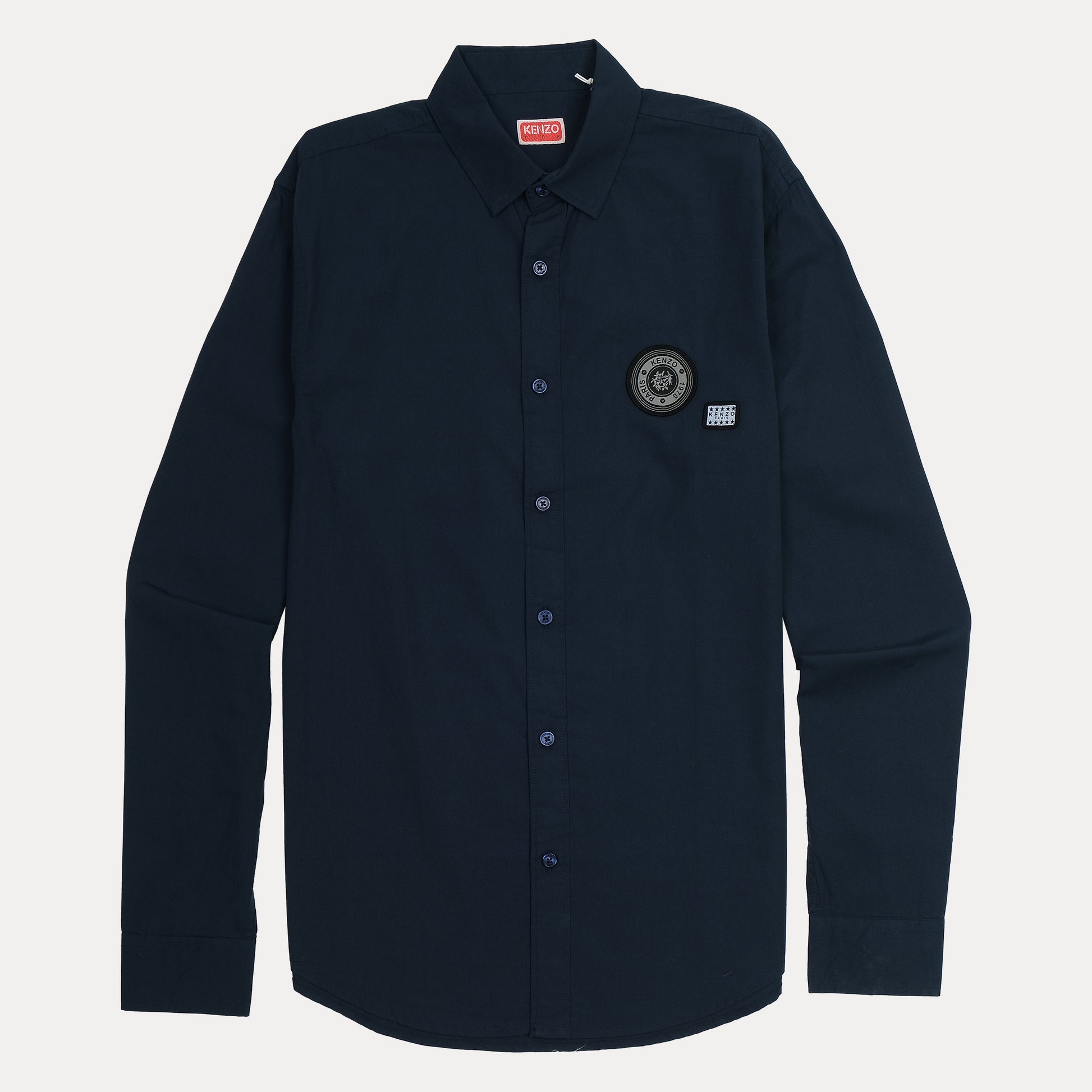 KENZO Elegant Midnight Blue Button-Up Shirt