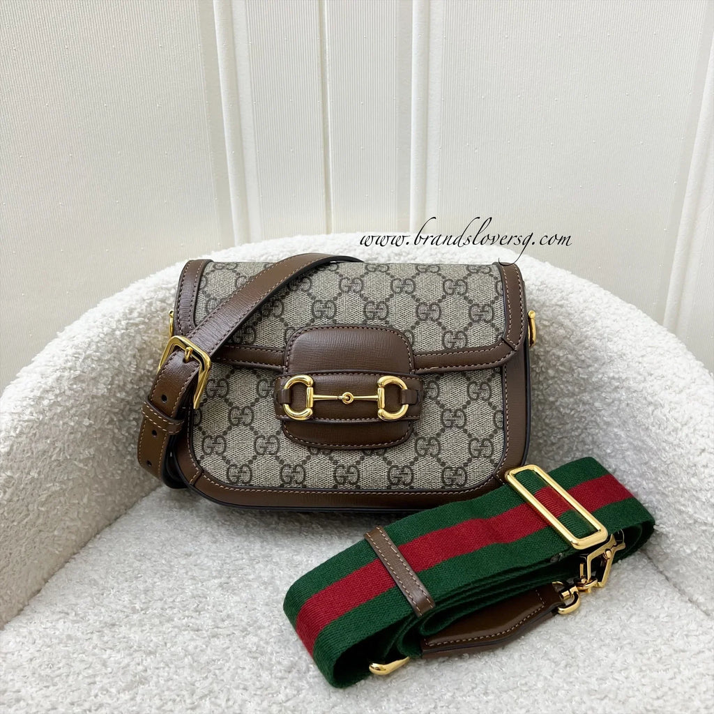 GUCCI Rustic Chestnut Signature Canvas & Leather Tote Bag