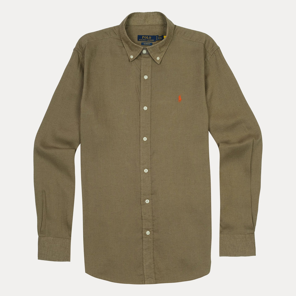 POLO RALPH LAUREN Mystic Fern Classic Fit Long Sleeve Linen Button-Down Shirt