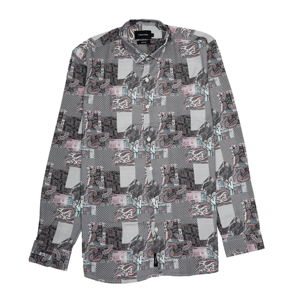 CALVIN KLEIN Prismatic Quartz Ember Slim Fit Long Sleeve Shirt