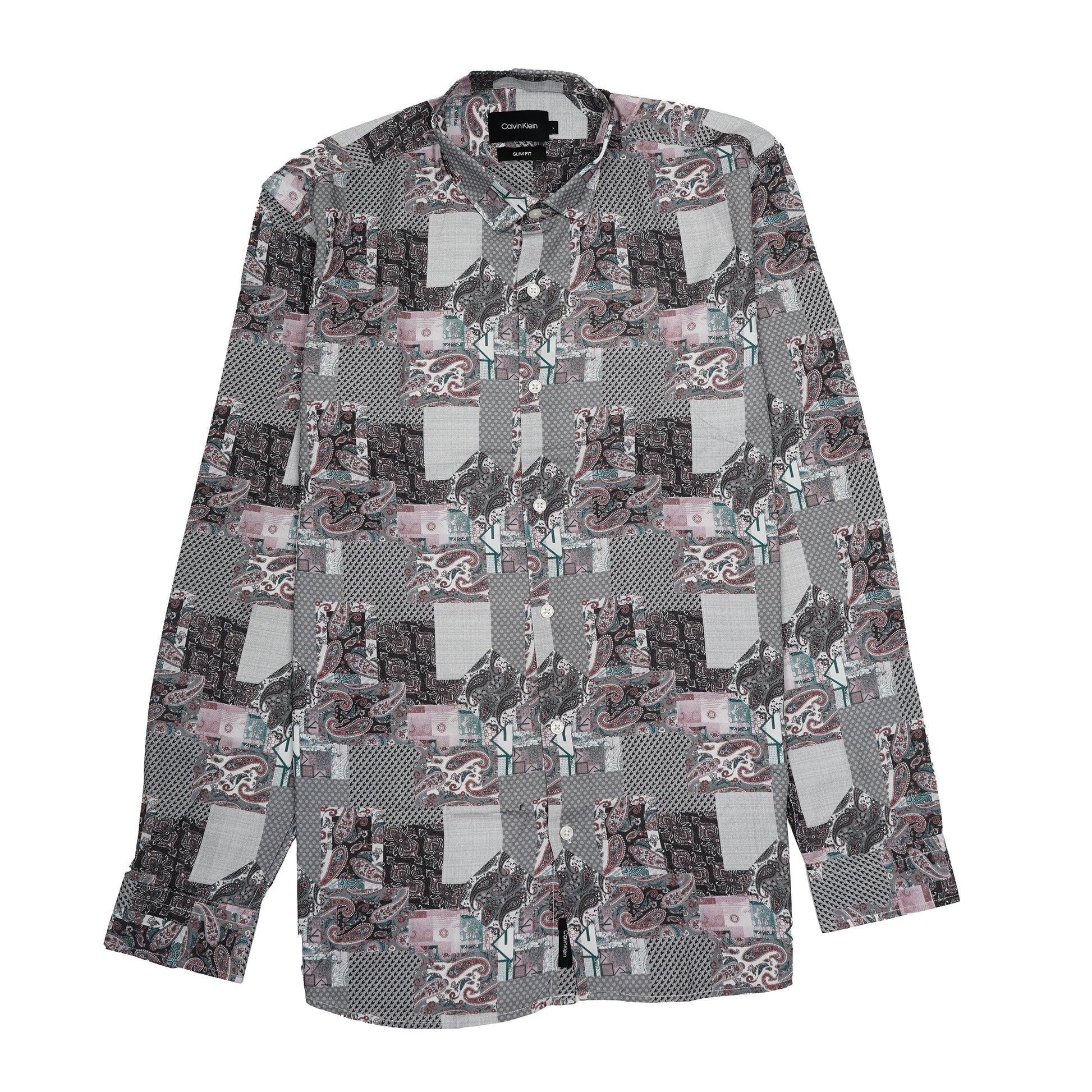CALVIN KLEIN Prismatic Quartz Ember Slim Fit Long Sleeve Shirt