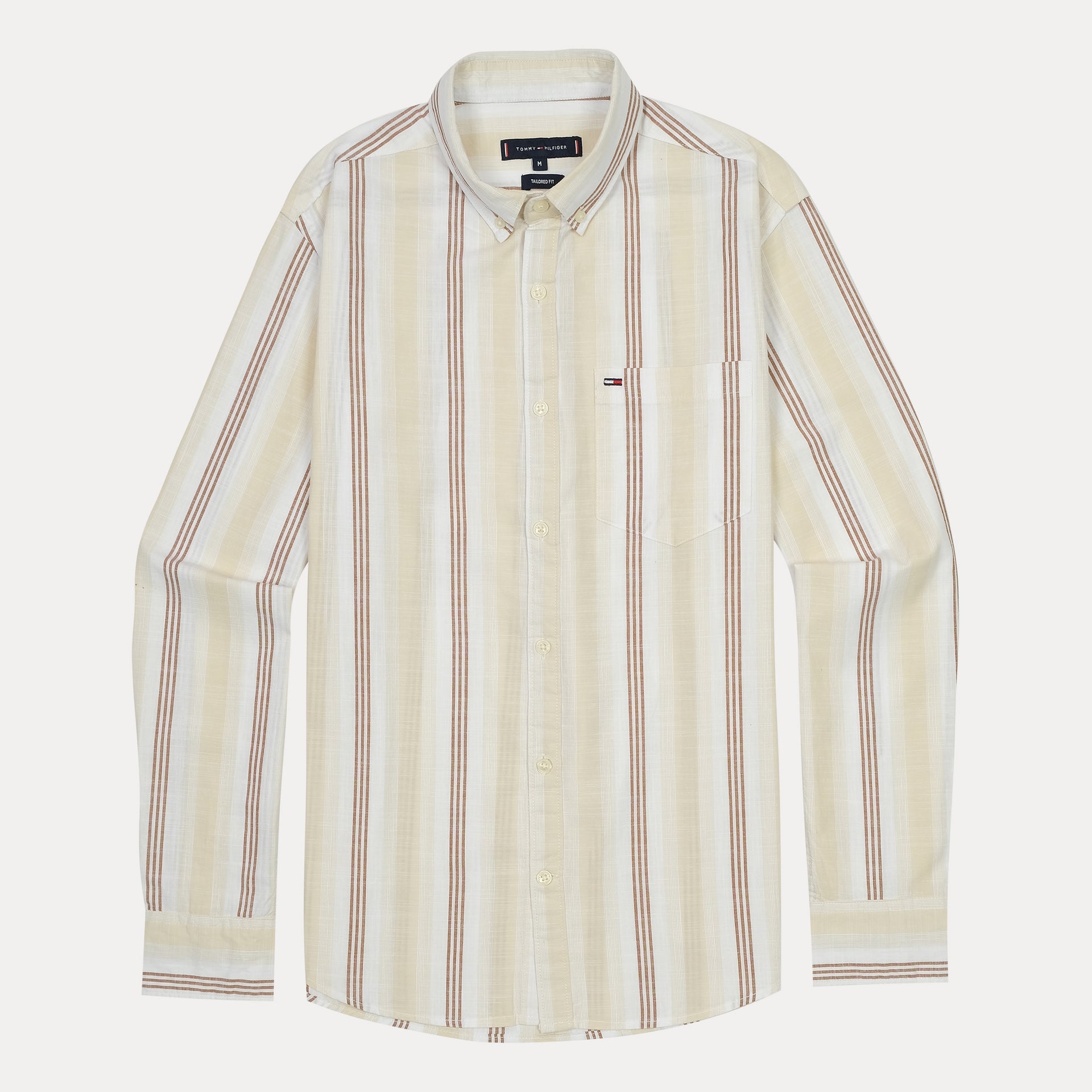 TOMMY HILFIGER Serene Pearl Tailored Fit Long Sleeve Striped Button-Up Shirt