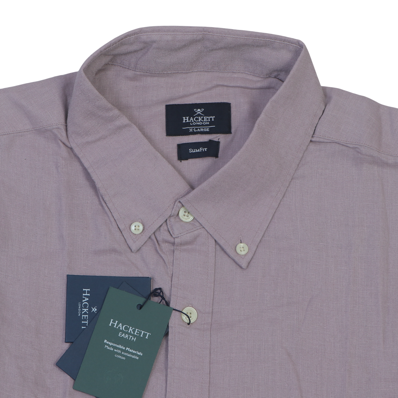 HACKETT Ethereal Lilac Tailored Fit Long Sleeve Button-Down Shirt