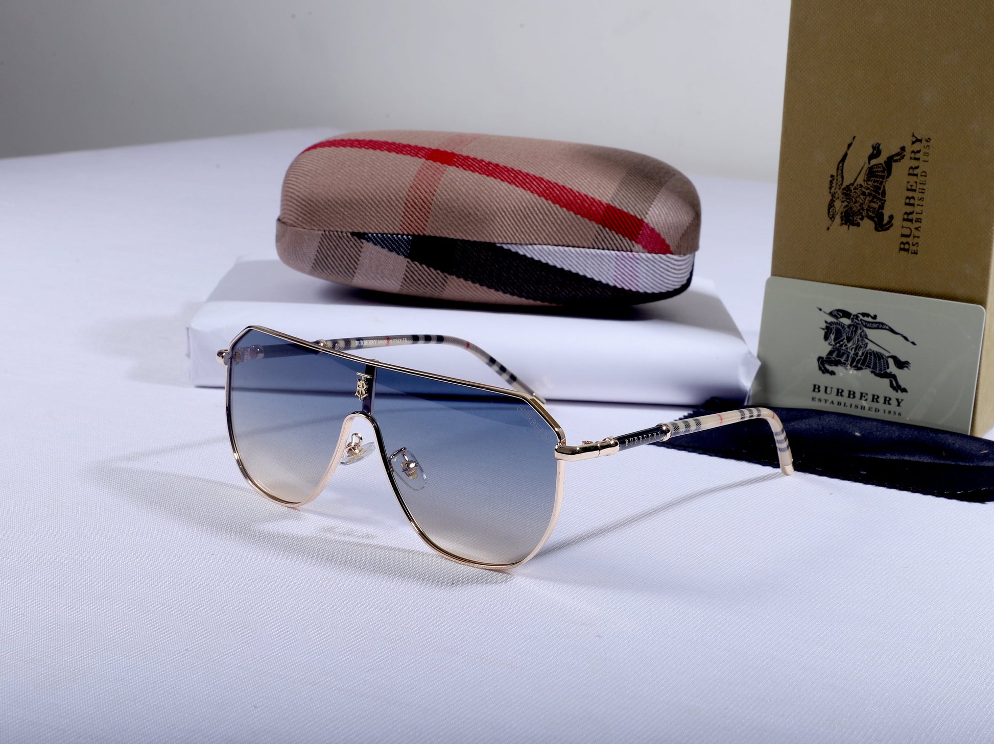 Burberry Oversized Aviator Sunglasses with Gradient Lenses